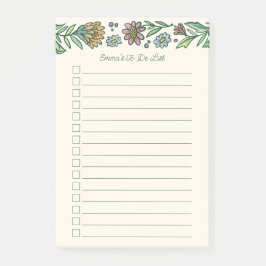 Liste der hübschen skandinavischen Blumen Post-it Klebezettel