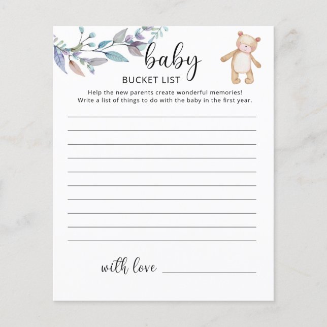 Liste der kleinen Bärenjungen (Vorderseite)