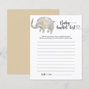 Liste der kleinen Elephant-Baby-Eimer