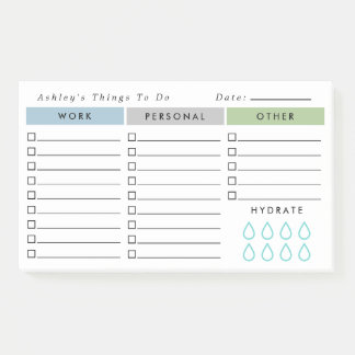 Liste der Minimalistischen Blue Olive Organiser Post-it Klebezettel