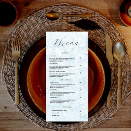 Liste der Minimalistischen und blauen Menüs Menükarte