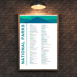 Liste der Nationalparks in den Staaten Poster