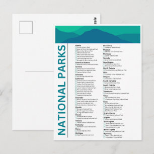 Liste der Nationalparks in den Staaten Postkarte