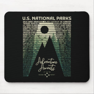 Liste der Nationalparks USA Park Vintage Camping W Mousepad