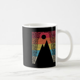 Liste der Nationalparks Wort Vintage-Camping Wande Kaffeetasse