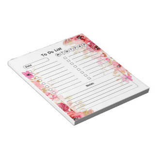 Liste der niedlichen Blumen Notizblock