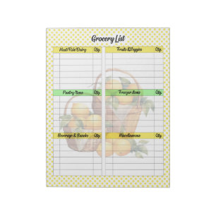 Liste der niedlichen Lemon-Kuchen Notizblock