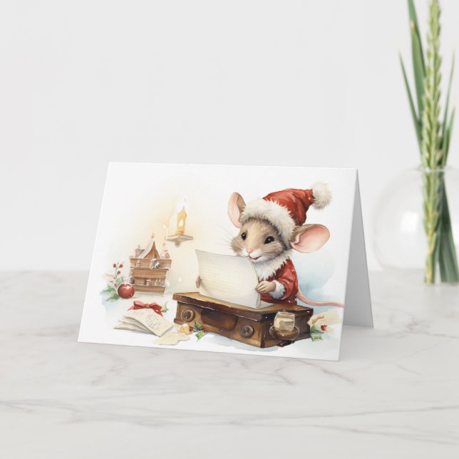 Liste der niedlichen Weihnachtsmäuse Karte (Vorderseite)