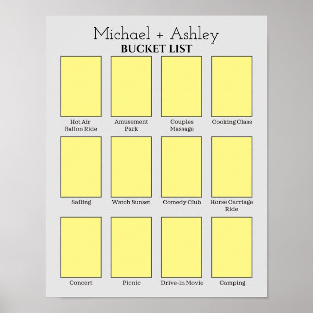 Liste der personalisierten Coupons Poster (Vorne)