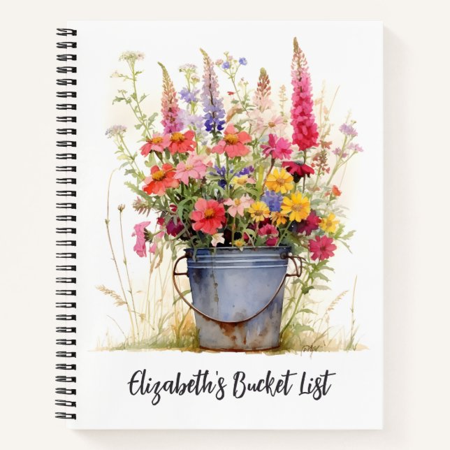 Liste der personalisierten Wildblumen Notizbuch (Vorderseite)