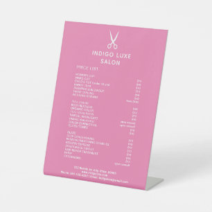 Liste der Preise für Friseursalon-Scheren in dunke Sockelschild