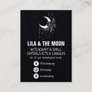 Liste der Produkte von Moon und Black Witchcraft Visitenkarte
