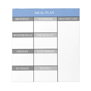 Liste der Tagesmahlzeiten Notizblock