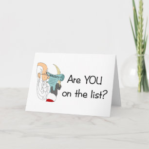 Liste der Ungläubigen des Weihnachtsmanns Feiertagskarte