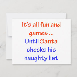 Liste der Ungläubigen des Weihnachtsmanns Feiertagskarte