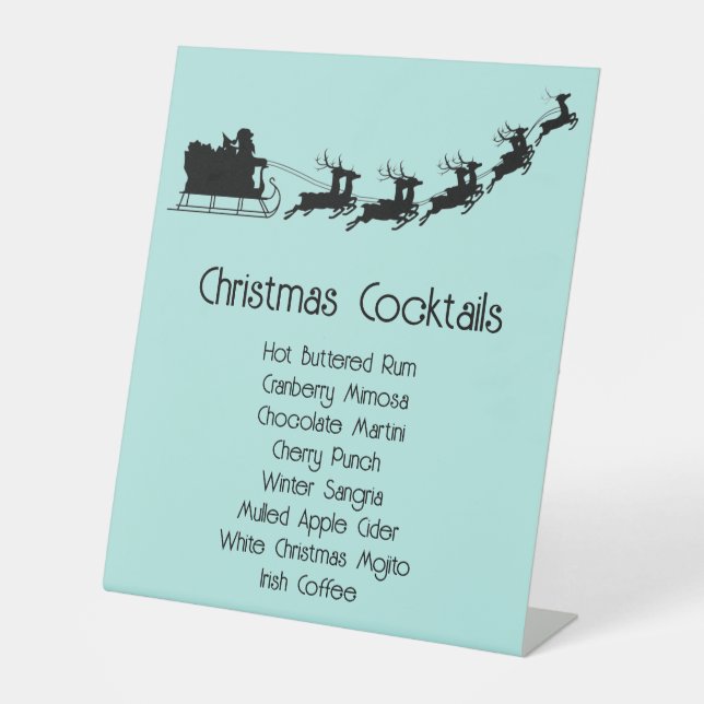 Liste der Weihnachtscocktails Sockelschild (Vorderseite)