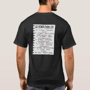 Liste des Geschwindigkeitsindex 60-130 T-Shirt
