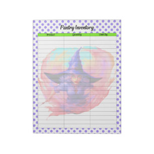 Liste des Halloween-Pantry-Inventars Notizblock