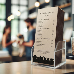 Liste des prix ou carte de services de l'éleveur d