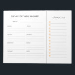 Liste für Speisen und Lebensmittel Notizblock<br><div class="desc">Einfache,  moderne Personalisierte Speisekarte mit Lebensmittelauswahl.</div>