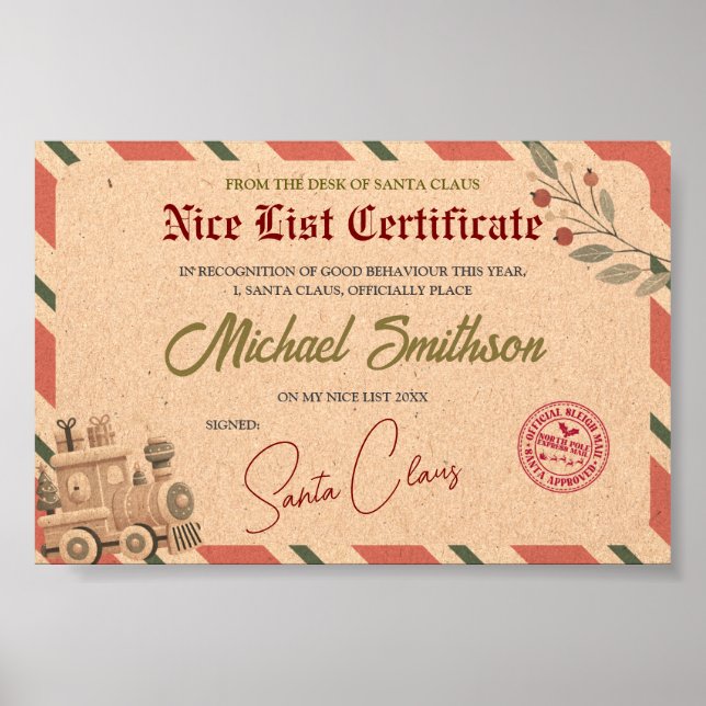 Liste Santa Nice Poster (Vorne)