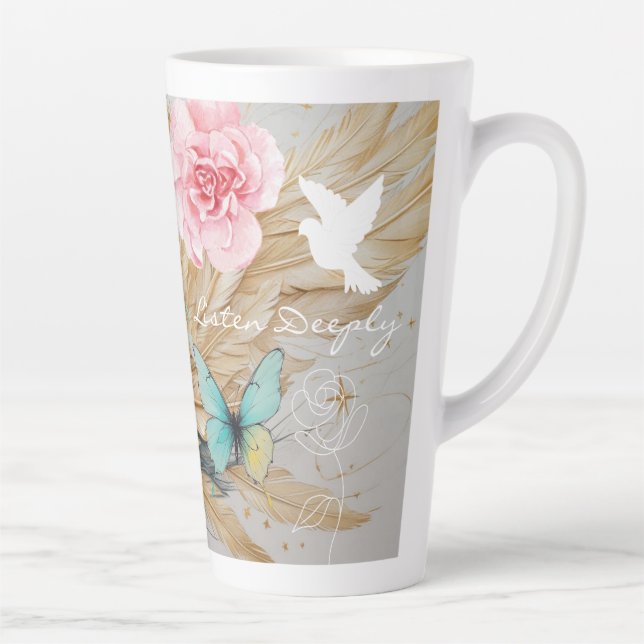 Listen Deeply-Latte Mug (Droite)