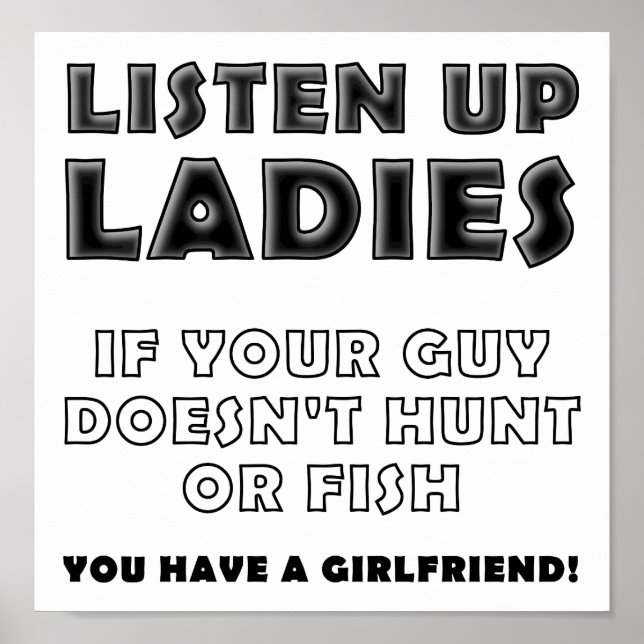 Listen Ladys Funny Hunting Poster (Vorne)