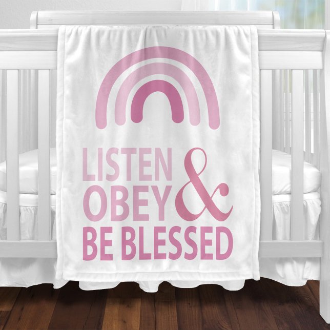 Listen Obey and Be Blessed  Fleecedecke (Von Creator hochgeladen)