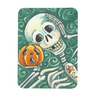 LISTEN SIE IHREN PUMPKIN, HALLOWEEN SKELLY MAGNET
