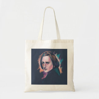 Liszt Farbige Wasserfarben-Porträt-Zitat-Tasche Tragetasche