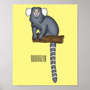 Lisztäffchen-Cartoon-Illustration Poster