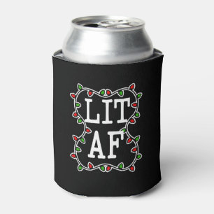Lit AF lustiges Weihnachtslicht Weihnachten Weihna Dosenkühler