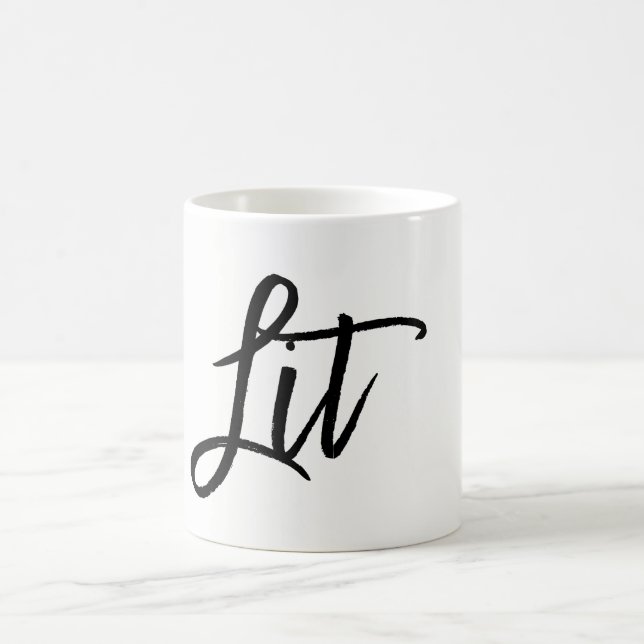 Lit Black Modern Script Trend Custom Kaffeetasse (Mittel)