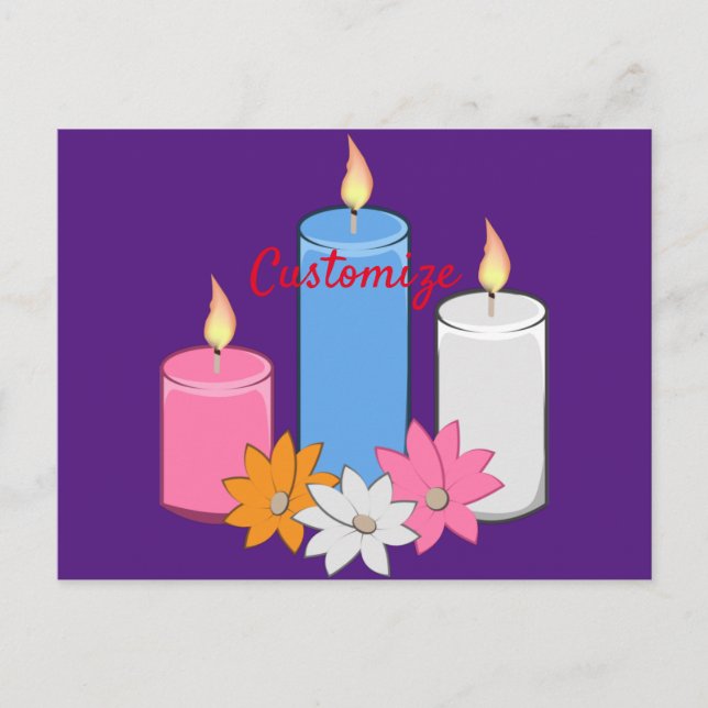 Lit Candle Blume Thunder_Cove Postkarte (Vorderseite)