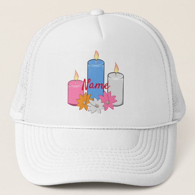Lit Candle Blume Thunder_Cove Truckerkappe (Vorderseite)