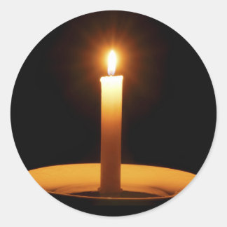 Lit Candle on Black.jpg Runder Aufkleber