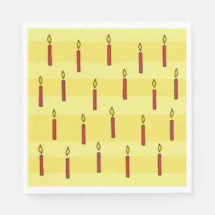Lit Candles Funny Birthday Party Serviette