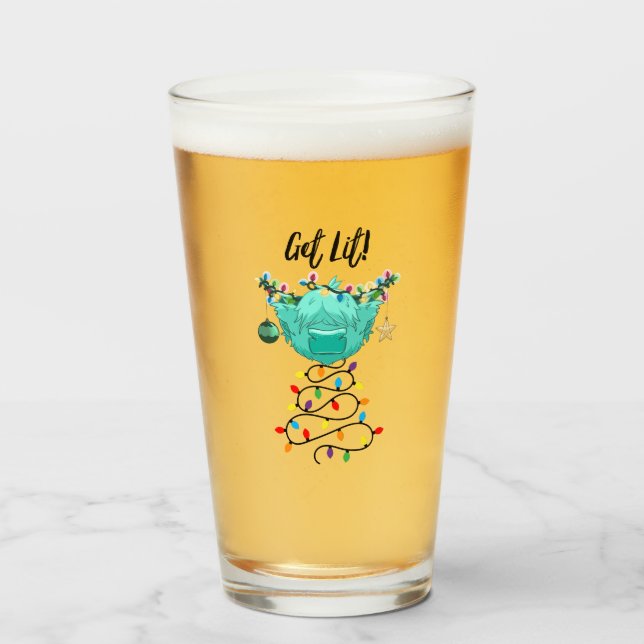 Lit Coo Pint Glass Glas (Vorne (Gefüllt))