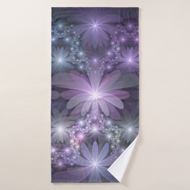 Lit de fleurs Art Fractal Abstrait tendance brilla (Serviette de bain)