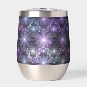 Lit de fleurs tendance brillant art fractal abstra