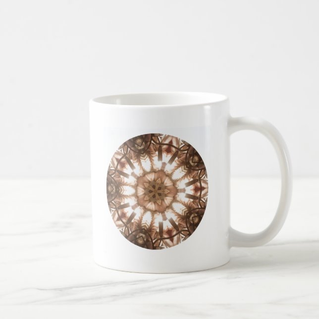 Lit Frohe Weihnachtsbaum Lights Kaleidoskop Kunst Kaffeetasse (Rechts)