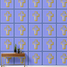 Lit Golden Cross Christlich auf Lavender & Iris Bl