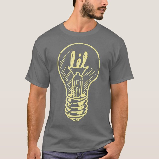 Lit Light Bulb Master Electrical Lineman Men T-Shirt (Vorderseite)