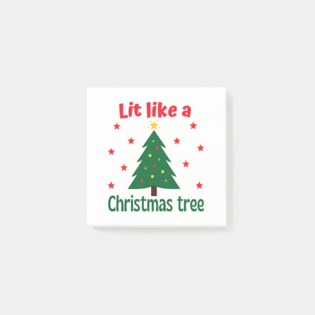 Lit like a Christmas Tree Christmas Post-it Klebezettel (Vorderseite)