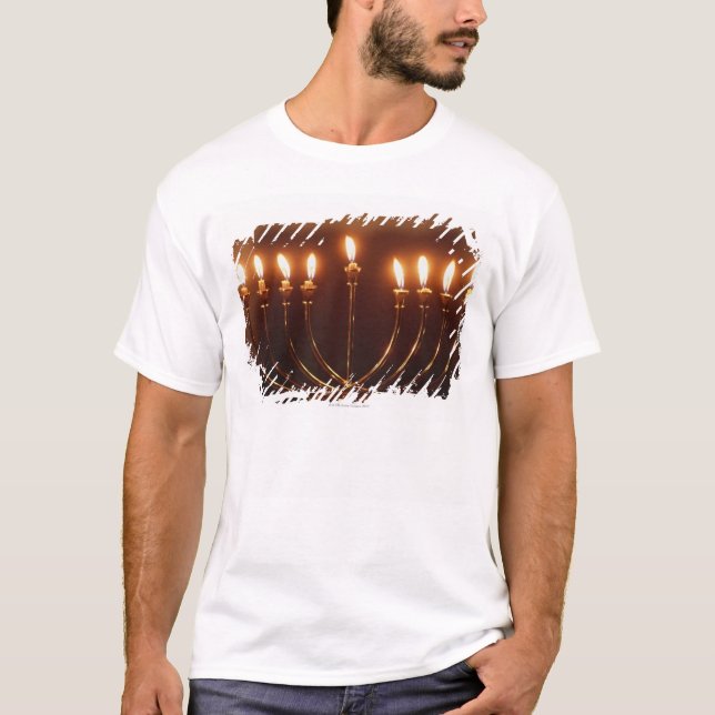 Lit menorah, Israel T-Shirt (Vorderseite)