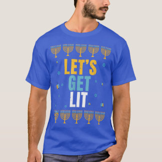 Lit Menorah Light Chanukah Jüdischer Urlaub Funny  T-Shirt