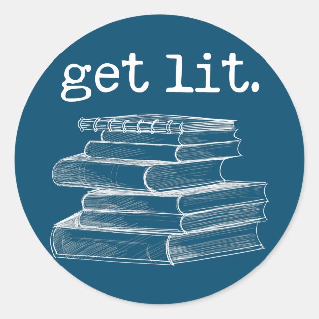 Lit mit Books Funny Meme Book Lover Reading Runder Aufkleber (Vorderseite)