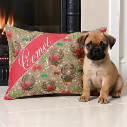 Lit Pour Animaux Motif de rennes de Noël Vacances 