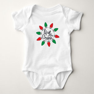 Lit Up like Christmas Art Weihnachtszitate Graphic Baby Strampler