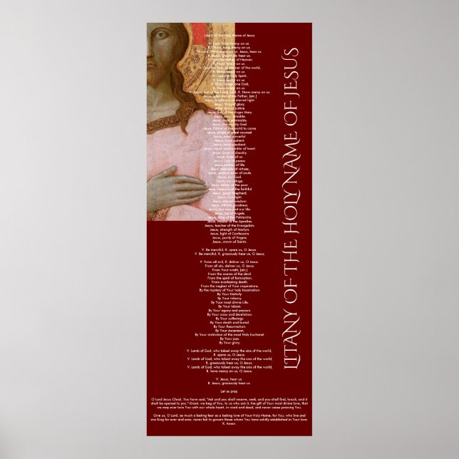 Litanei des heiligen Namens des Jesus Poster (Vorne)